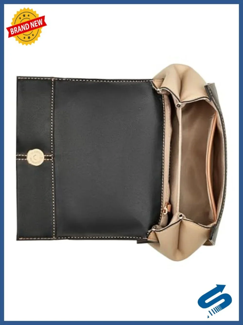 Convertible Crossbody Flap Satchel Faux Leather Top Handle